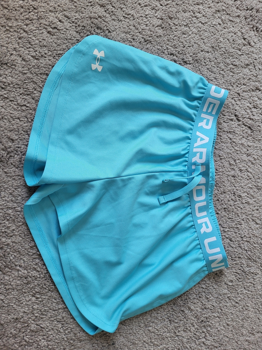 Under Armour Turquoise Girls' Athletic Shorts with Branded Waistband